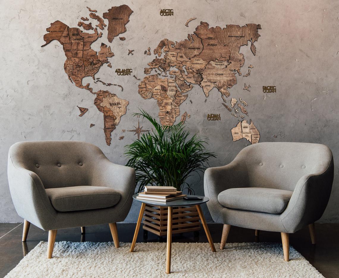Wooden World Maps for Hotels