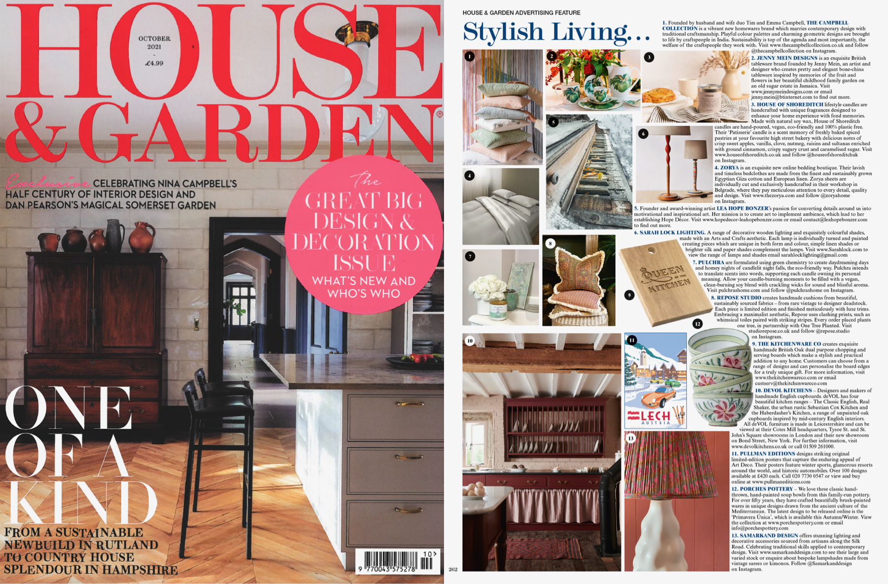 house and garden magazine pctober issue