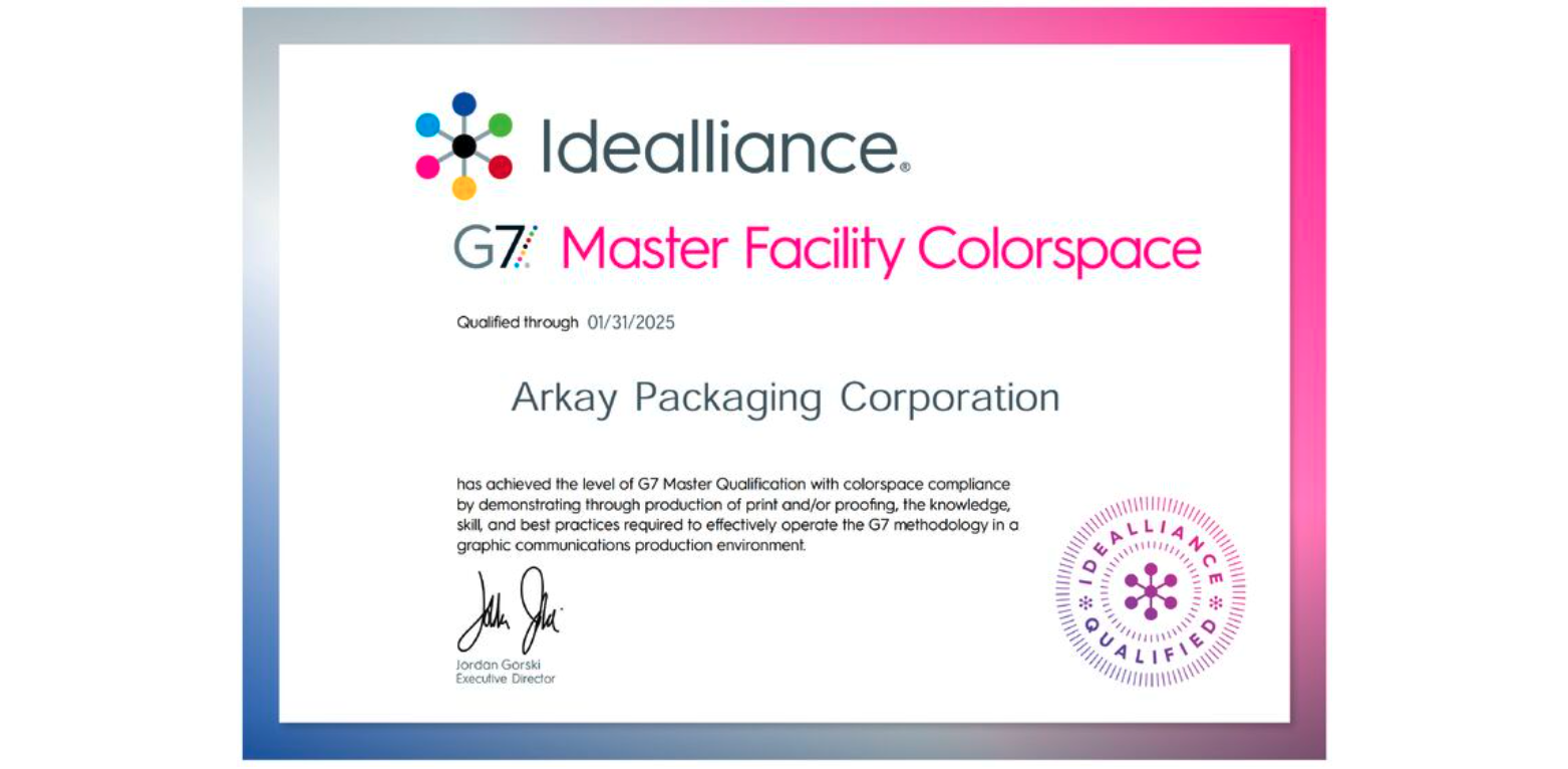 Arkay has achieved G7 Master Qualification